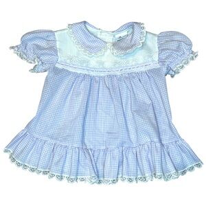Vintage Bryan Purple Lace Button Back Girls 12 Mos. Dress Ruffles